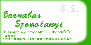 barnabas szomolanyi business card